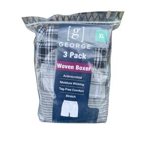 George 3 pack woven boxers NWT tag free stretch moisture wicking